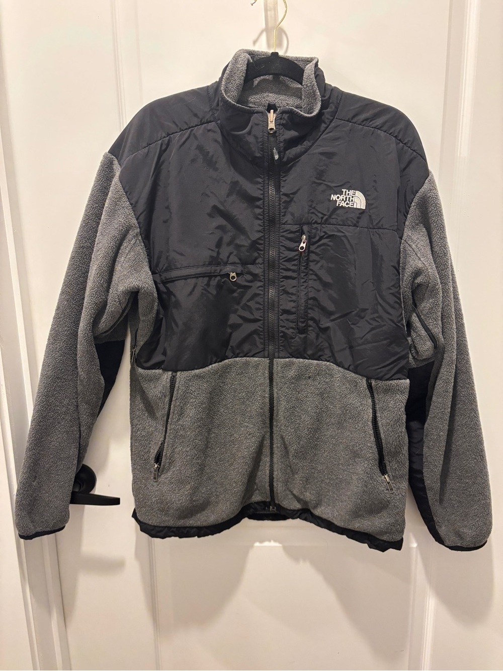 The North Face Men's Black and Gray Hybrid Fleece Jacket